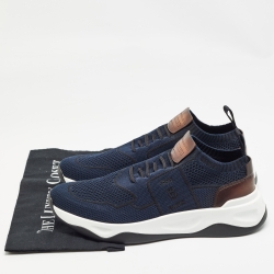 Pre Owned Berluti Blue Mesh Low Top Sneakers Size 42.5