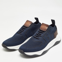 Pre Owned Berluti Blue Mesh Low Top Sneakers Size 42.5