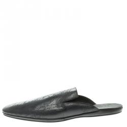 Berluti Black Leather Cyrus Slides Size 45