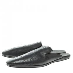Berluti Black Leather Cyrus Slides Size 45