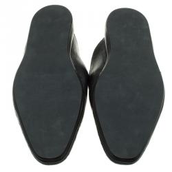Berluti Black Leather Cyrus Slides Size 45