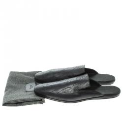 Berluti Black Leather Cyrus Slides Size 45