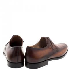 Pre Owned Berluti Brown Ombrè Brogue Leather Lace Up Derby Size 43.5