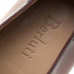 Pre Owned Berluti Brown Ombrè Brogue Leather Lace Up Derby Size 43.5