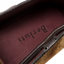 Pre Owned Berluti Beige Shaded Suede Loafers Size 43.5