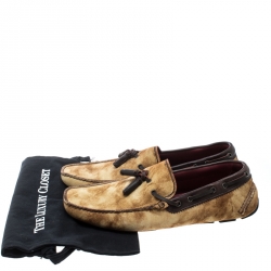 Pre Owned Berluti Beige Shaded Suede Loafers Size 43.5