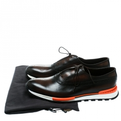 Pre Owned Berluti Brown Leather Fast Track Brogue Sneakers Size 44