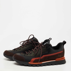 Berluti Multicolor Suede and Leather Low Top Sneakers Size 44.5