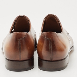 Berluti Brown Leather Lace Up Oxfords Size 41.5