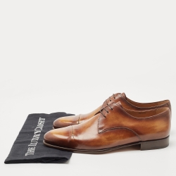 Berluti Brown Leather Lace Up Oxfords Size 41.5