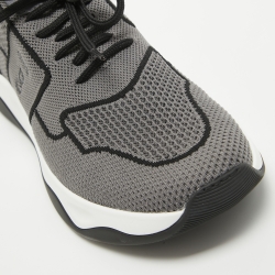 Pre Owned Berluti Grey Knit Fabric and Leather Shadow Sneakers Size 40