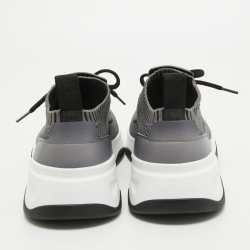 Pre Owned Berluti Grey Knit Fabric and Leather Shadow Sneakers Size 40