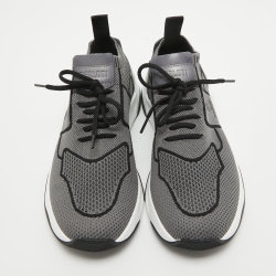 Pre Owned Berluti Grey Knit Fabric and Leather Shadow Sneakers Size 40