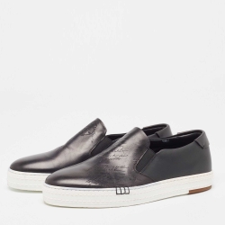 Berluti Black Leather Playtime Low Sneakers Size 40.5