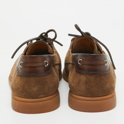 Berluti Brown Suede Lace Up Loafers Size 44
