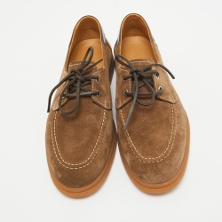 Berluti Brown Suede Lace Up Loafers Size 44
