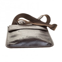 Pre Owned Berluti Brown Engraved Leather Messenger Bag