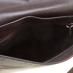 Pre Owned Berluti Brown Engraved Leather Messenger Bag