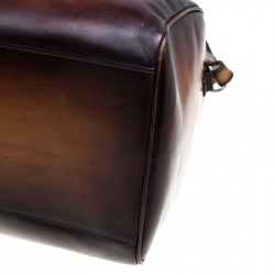 Berluti Two Tone Brown Leather Jour Off Travel Bag