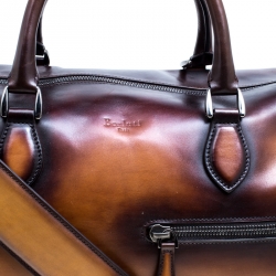 Berluti Two Tone Brown Leather Jour Off Travel Bag