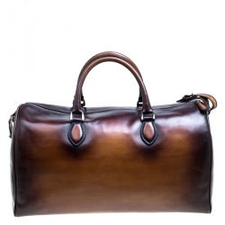 Berluti Two Tone Brown Leather Jour Off Travel Bag