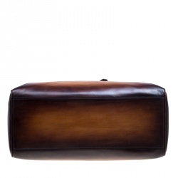 Berluti Two Tone Brown Leather Jour Off Travel Bag