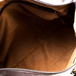 Pre Owned Berluti Two Tone Brown Scritto Leather Medium Jour Off Travel Bag