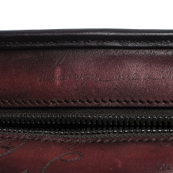 Pre Owned Berluti Burgundy Ombre Leather Un Jour Venezia Briefcase