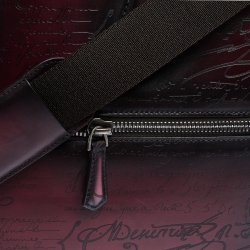 Pre Owned Berluti Burgundy Ombre Leather Un Jour Venezia Briefcase