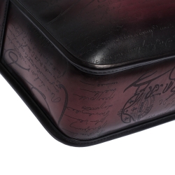Pre Owned Berluti Burgundy Ombre Leather Un Jour Venezia Briefcase