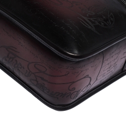 Pre Owned Berluti Burgundy Ombre Leather Un Jour Venezia Briefcase