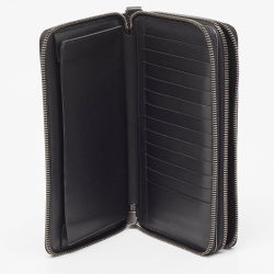 Berluti Black Leather Tali Scritto Double Zip Wallet