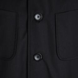 Berluti Black Mandarin Collar Button Front Regular Fit Jacket L