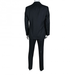 Pre Owned Berluti Navy Blue Striped Wool Drop 8 Fit Constructed Shoulder Detail Brera Suit L