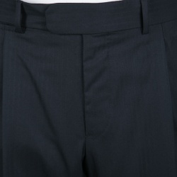 Pre Owned Berluti Navy Blue Striped Wool Drop 8 Fit Constructed Shoulder Detail Brera Suit L