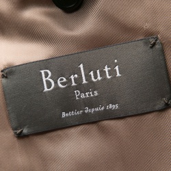 Pre Owned Berluti Navy Blue Striped Wool Drop 8 Fit Constructed Shoulder Detail Brera Suit L