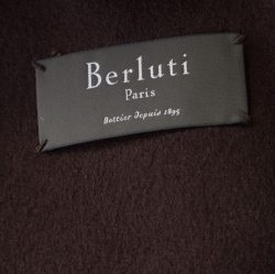 Pre Owned Berluti Burgundy Felted Cashmere Double Breasted Blazer L