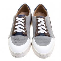 Berluti Multicolor Leather and Suede Sneakers Size 41