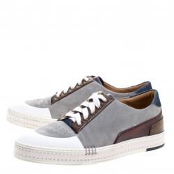 Berluti Multicolor Leather and Suede Sneakers Size 41