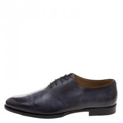 Berluti Grey Leather Lace Up Oxfords Size 44