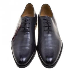 Berluti Grey Leather Lace Up Oxfords Size 44