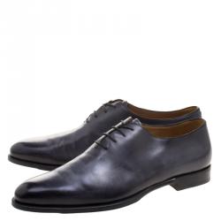 Berluti Grey Leather Lace Up Oxfords Size 44
