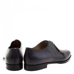 Berluti Grey Leather Lace Up Oxfords Size 44