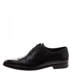 Pre Owned Berluti Black Leather Alessandro Lace Up Oxfords Size 41.5