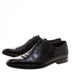 Pre Owned Berluti Black Leather Alessandro Lace Up Oxfords Size 41.5