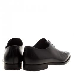 Pre Owned Berluti Black Leather Alessandro Lace Up Oxfords Size 41.5