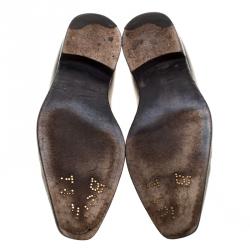 Pre Owned Berluti Black Leather Alessandro Lace Up Oxfords Size 41.5