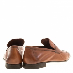 Pre Owned Berluti Brown Leather Penny Loafers Size 42.5