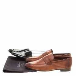 Pre Owned Berluti Brown Leather Penny Loafers Size 42.5