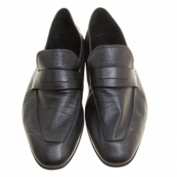 Pre Owned Berluti Black Leather Penny Loafers Size 42.5